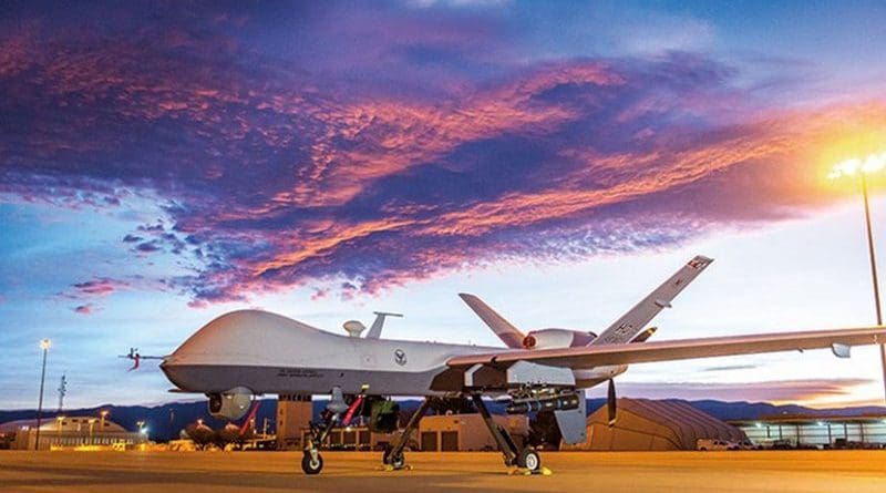 File photo of a MQ-9 Reaper (drone) remotely piloted aircraft at Holloman Air Force Base, New Mexico (U.S. Air Force/J.M. Eddins, Jr.)