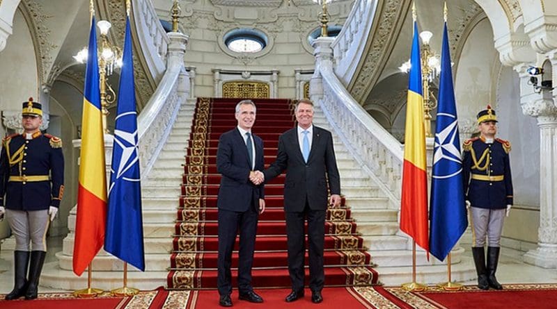 NATO Secretary General Jens Stoltenberg with President of Romania, Klaus Werner Iohannis. Photo Credit: NATO.