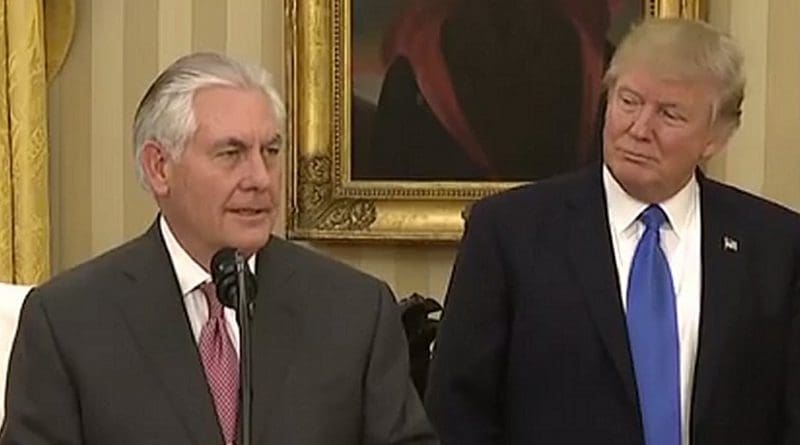US Secretary of State Rex Tillerson and US President Donald Trump. Source: Screenshot White House video.