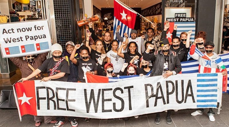 Free West Papua protest in Melbourne, Australia. Photo by Nichollas Harrison, Wikipedia Commons.