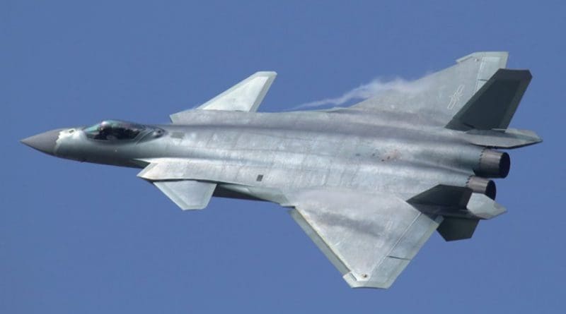 China's twin-engine J-20A, built by Chengdu Aerospace Corporation, is a single seat stealth fighter designed for long-range fighter missions. Photo by Alert5, Wikipedia Commons.