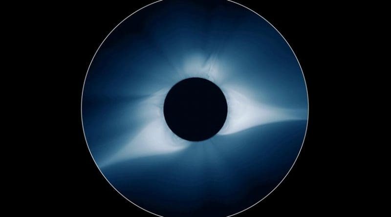 Predictive Science, Inc. developed a numerical model that simulated what the corona would look like during the Aug. 21, 2017 total solar eclipse. Credit Predictive Science, Inc./Paul Holdorf/Joy Ng