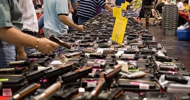 File photo of Houston gun show at the George R. Brown Convention Center. Photo by http://flickr.com/photos/glasgows/, Wikipedia Commons