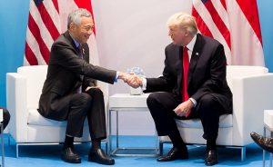 Singapore Prime Minister Lee Hsien Loong with US President Donald Trump. File photo The White House.