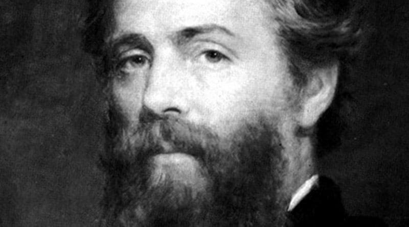Etching of Joseph O. Eaton's portrait of Herman Melville. Source: Wikipedia Commons.