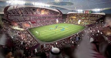 Artist's impression of the Lusail Iconic Stadium being built in Lusail, Qatar for 2022 World Cup. Source: Wikipedia Commons.