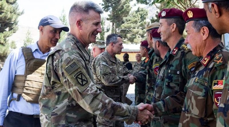 General John W. Nicholson, Resolute Support Mission commander, visited the Afghan National Army’s New Commando School June 19 with a message of solidarity and brotherhood.