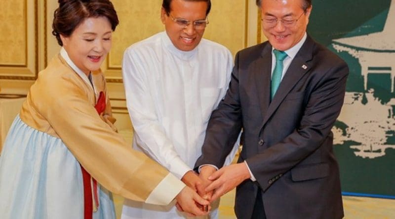 South Korea's President Jae-in Moon and Sri Lanka's President Maithripala Sirisena. Photo Credit: Office of Sri Lanka's Presidency.