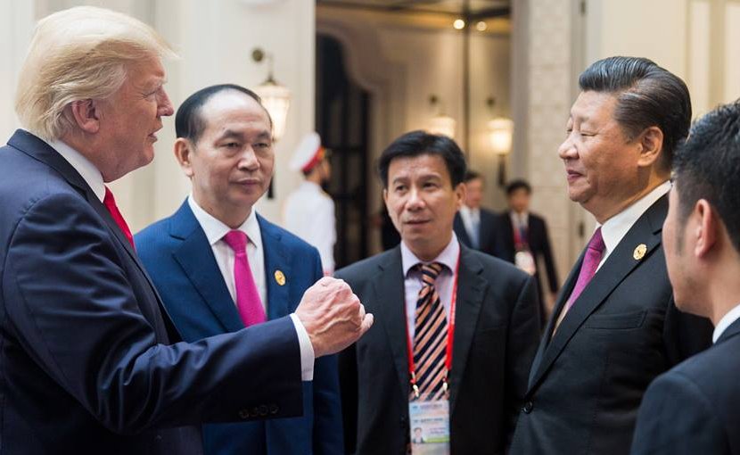 US President Donald Trump with hina's President Xi Jinping. Official White House Photo by D. Myles Cullen.