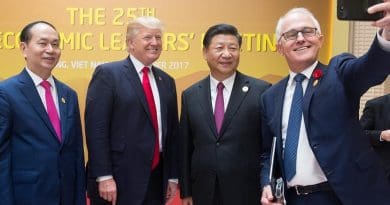 Australian PM Turnbull with President Xi and President Trump posing for a selfie.(Official White House Photo by D. Myles Cullen)