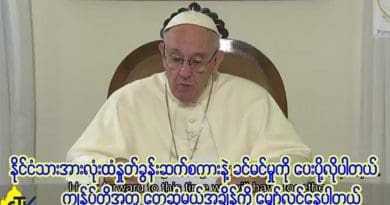 Pope Francis sends video message to Myanmar. Credit: Screenshot Vatican video.