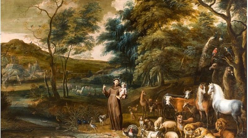 Saint Anthony with the Animals, by Lambert de Hondt and Willem van Herp. Wikipedia Commons.