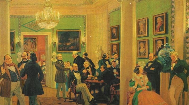 In Moscow living room by B.Kustodiev. Source: Wikipedia Commons.
