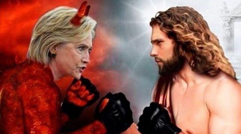 "Hillary Clinton versus Jesus". Detail of a "Russia-linked" ad.