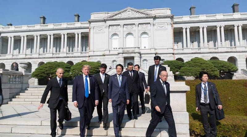 President Donald Trump with Japan's PM Shinzo Abe in Japan. Official White House Photo by Shealah Craighead.