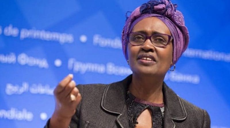 Oxfam International Executive Director Winnie Byanyima. Photo by: Stephen Jaffe / IMF
