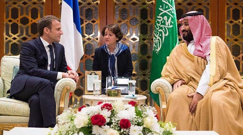 French President Emmanuel Macron with Saudi Crown Prince Mohammed bin Salman in Riyadh. Photo Credit: SPA