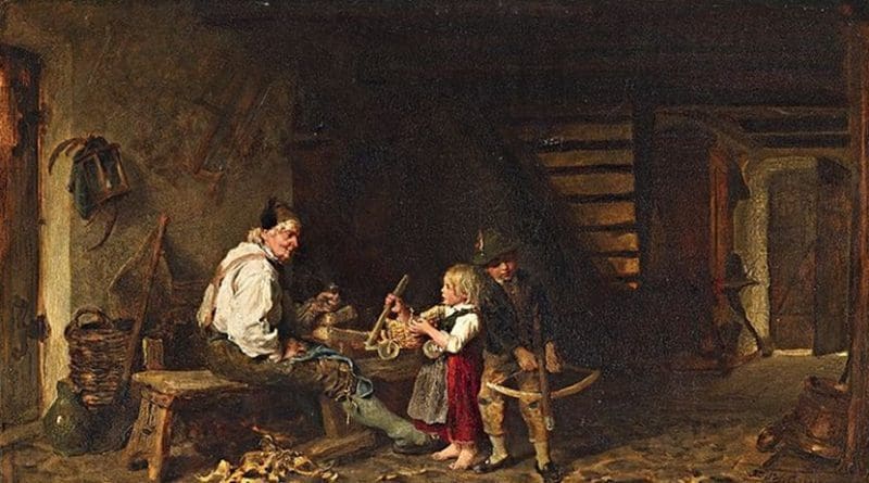 Felix Schlesinger's "In der Werkstatt des Schreiners" (In the Carpenter's Workshop). Source: Wikipedia Commons.