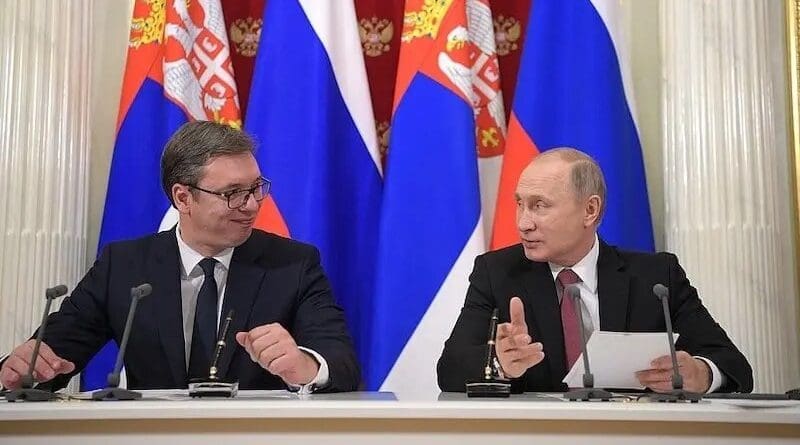 Serbia's President Aleksandar Vucic with Russia's President Vladimir Putin. Source: Kremlin.ru