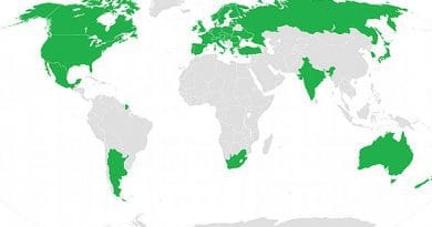 Participating states of the Wassenaar Arrangement. Source: Wikipedia Commons.