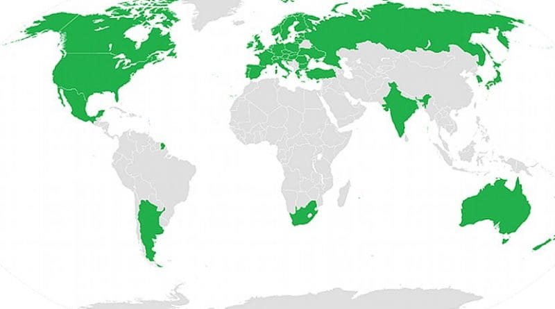 Participating states of the Wassenaar Arrangement. Source: Wikipedia Commons.