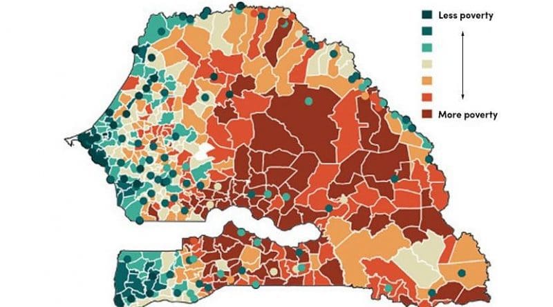 This image depicts a poverty map (552 communities) of Senegal generated using the researchers' computational tools. Credit University at Buffalo