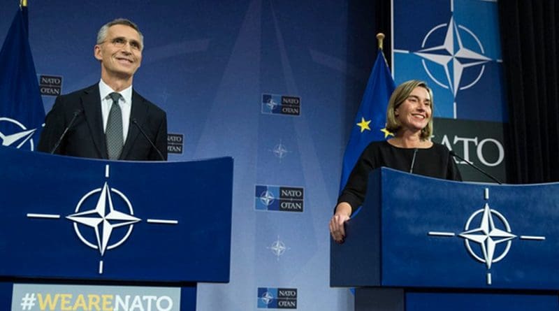NATO Secretary General Jens Stoltenberg and EU High Representative/Vice President Federica Mogherini. Photo Credit: NATO