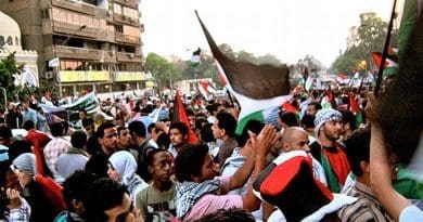 A pro-Palestine protest in Cairo, Egypt. Photo by Gigi Ibrahim, Wikimedia Commons.