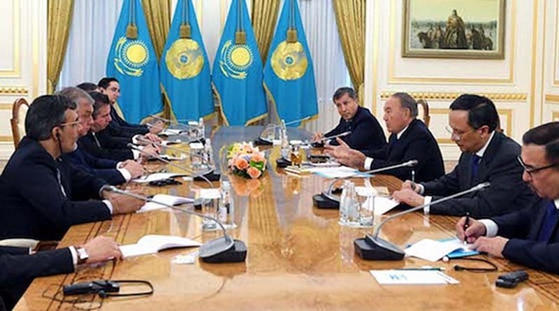 Kazakh President Nursultan Nazarbayev met October 31 with the heads of Russian, Turkish, Iranian delegations as well as a delegation of observers from the U.S., Jordan and the UN. Credit: Akorda.kz