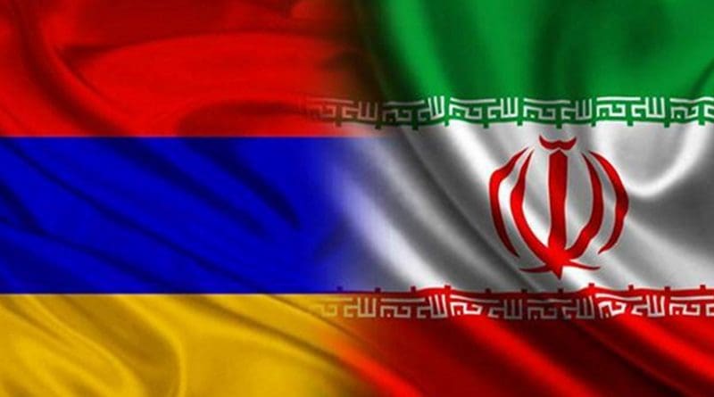 Flags of Armenia and Iran.