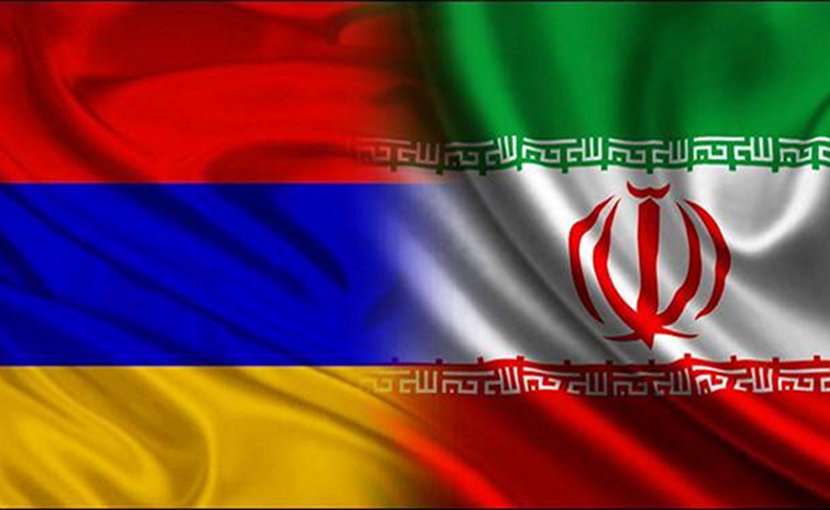 Flags of Armenia and Iran.