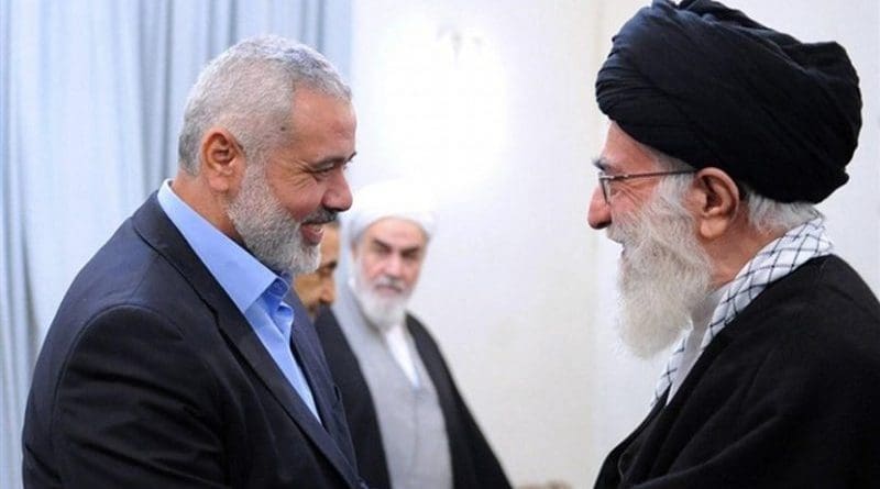 File photo of Chairman of Hamas Political Bureau Ismail Haniyeh and Iran's Ayatollah Seyed Ali Khamenei. Photo Credit: Tasnim News Agency.