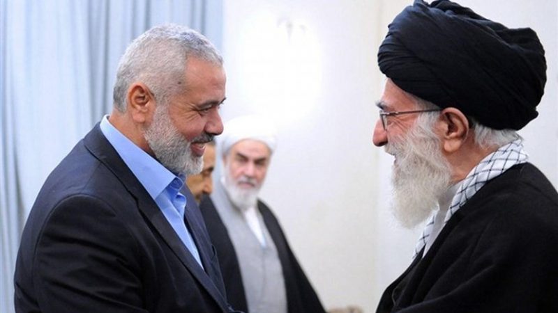 File photo of Chairman of Hamas Political Bureau Ismail Haniyeh and Iran's Ayatollah Seyed Ali Khamenei. Photo Credit: Tasnim News Agency.