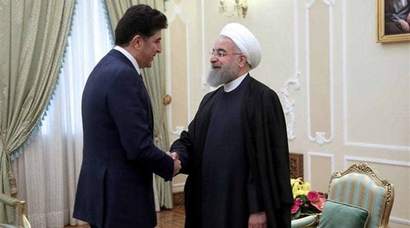 Iran's President Hassan Rouhani with Nechirvan Barzan, Prime Minister of the Iraqi Kurdistan Regional Government (KRG). Photo Credit: Tasnim News Agency.