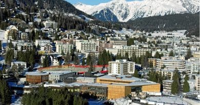 The Davos Congress Centre seen from the air. Photo by World Economic Forum, Wikipedia Commons.