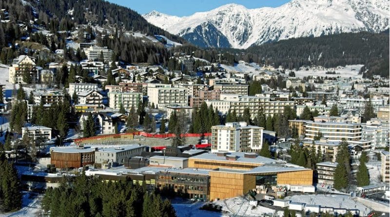 The Davos Congress Centre seen from the air. Photo by World Economic Forum, Wikipedia Commons.