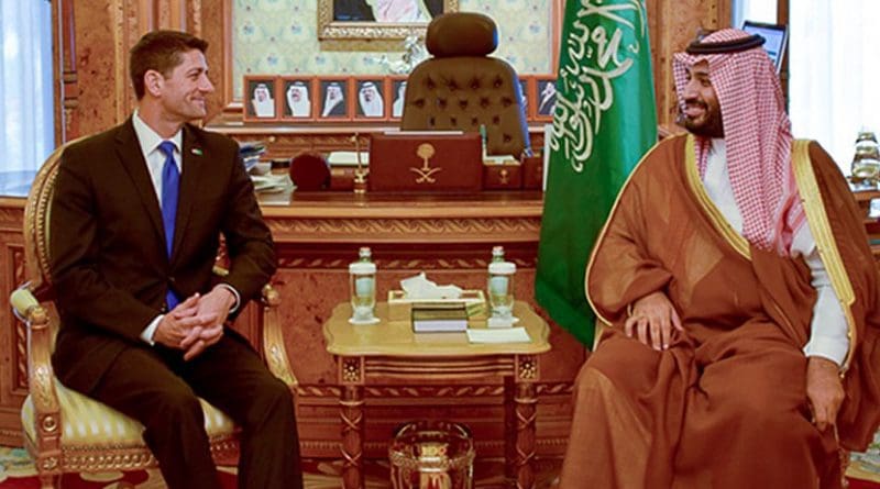 U.S. Speaker Ryan meets Saudi Crown Prince Mohammad bin Salman. Photo credit: US House Speaker's Office.