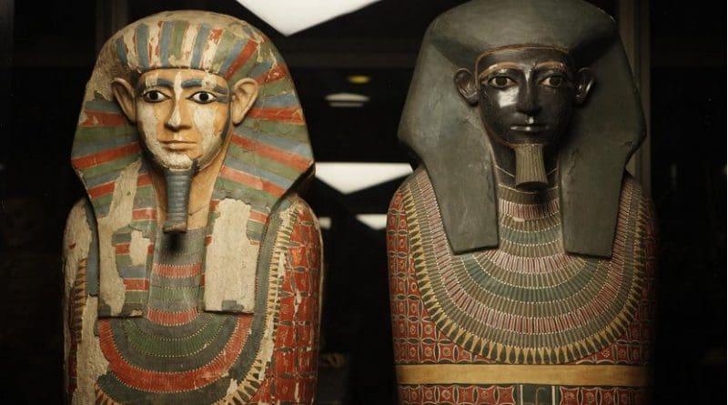 The Two Brothers are the Museum's oldest mummies and amongst the best-known human remains in its Egyptology collection. They are the mummies of two elite men -- Khnum-nakht and Nakht-ankh -- dating to around 1800 BC. Credit Manchester Museum, The University of Manchester