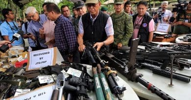 Confiscated weapons from the Marawi siege, public domain Philippines Presidential Communications Operation Office