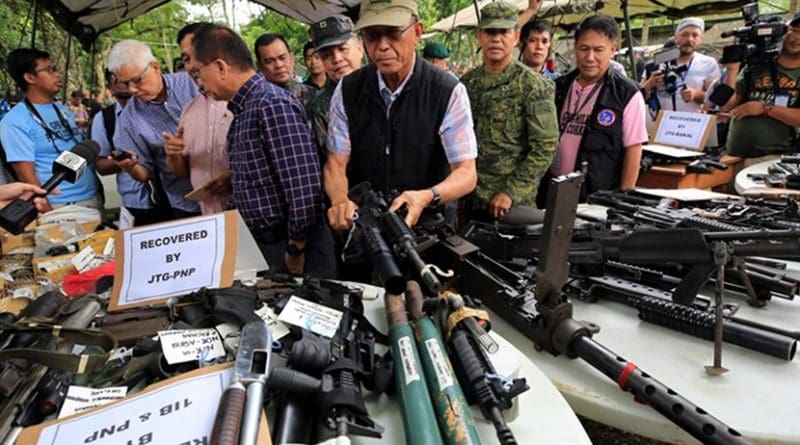 Confiscated weapons from the Marawi siege, public domain Philippines Presidential Communications Operation Office