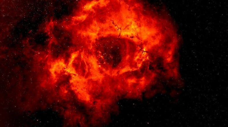 Rosette Nebula image is based on data obtained as part of the INT Photometric H-Alpha Survey of the Northern Galactic Plane, prepared by Nick Wright, Keele University, on behalf of the IPHAS Collaboration Credit Nick Wright, Keele University