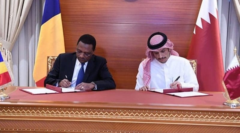 Qatar's Deputy Prime Minister and Foreign Minister Sheikh Mohammed bin Abdulrahman Al-Thani. Minister of Foreign Affairs, African Integration and International Cooperation of the Republic of Chad Cherif Mahamat Zene. Photo Credit: Qatar Foreign Ministry.