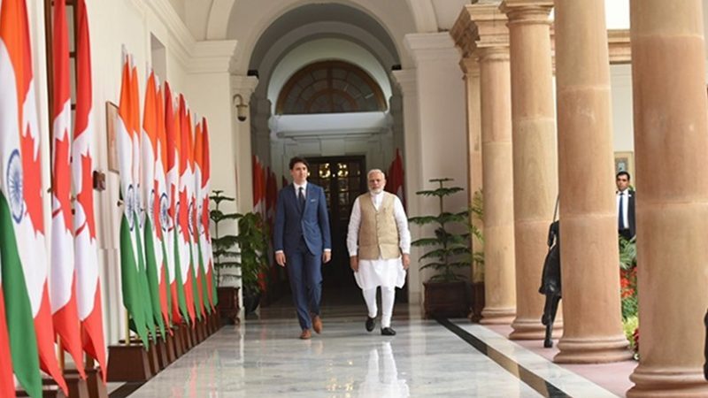 India's Prime Minister, Shri Narendra Modi with the Prime Minister of Canada, Mr. Justin Trudeau, at Hyderabad House, in New Delhi . Photo Credit: India PM Office.