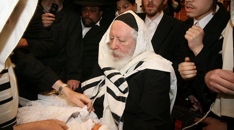Jewish 'brit milah' circumcision ceremony. Wikipedia Commons.
