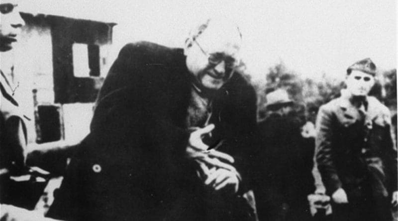 A Jewish prisoner is stripped of his belongings at Jasenovac. Photo: Wikimedia Commons/courtesy of Jewish Historical Museum, Belgrade