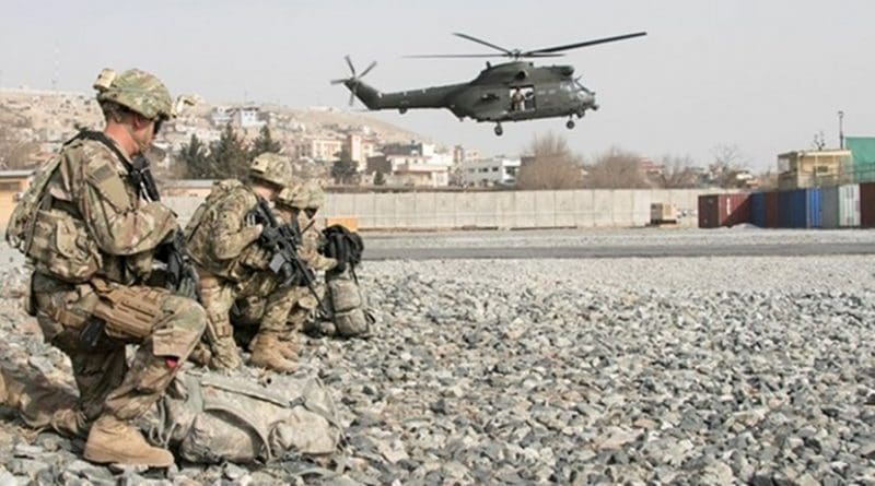 U.S. and British coalition partners and Afghan security forces train together in an aerial reaction force exercise utilizing British helicopter assets at Camp Qargha in Kabul, Afghanistan, Jan. 16, 2018. Army photo by Capt. Leanna Litsch