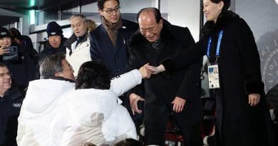 South Korean President Moon Jae-in shakes hands with Kim Yo Jong, the sister of North Korean leader Kim Jong Un, at 2018 Olympics. Source: 대한민국 청와대