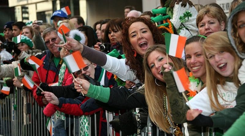 Onlookers during the New York City St. Patrick’s Day parade. Photo Credit: DoD, Wikimedia Commons.