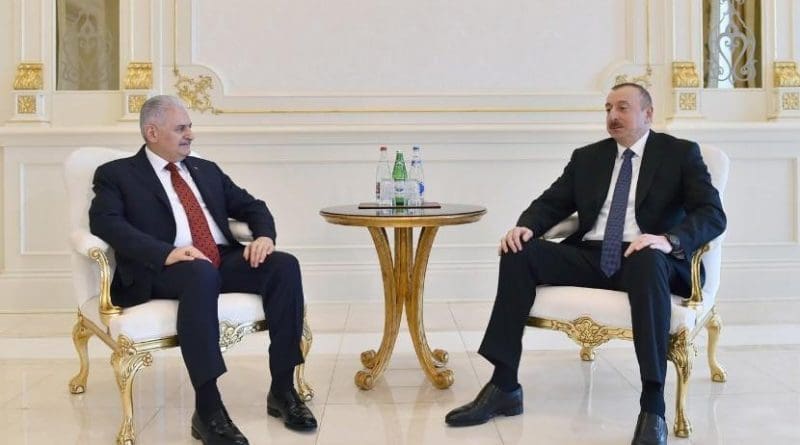 Azerbaijani President Ilham Aliyev meets with Turkish Prime Minister Binali Yildirim. Photo Credit: Azerbaijan government.