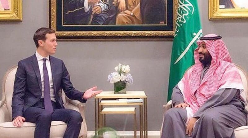 Saudi Crown Prince Mohammed bin Salman holds talks with the White House Senior Adviser Jared Kushner. (SPA)